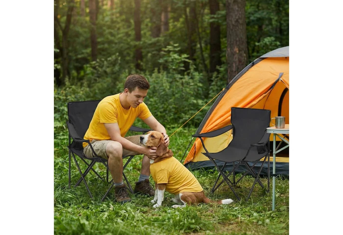 SUNULA Campingstuhl Faltbar Anglerstuhl Ultraleicht mit Getränkehalter