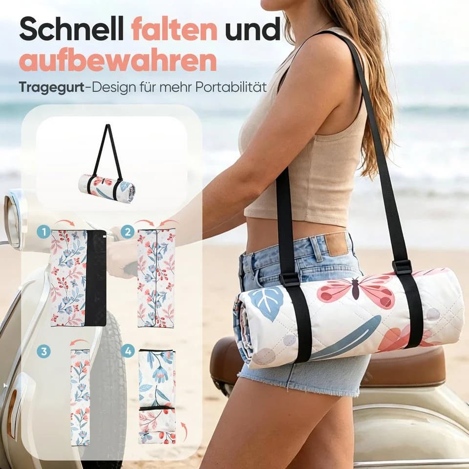 Sekey Picknickdecke 3-Schicht Wasserdicht 200x200 cm - Bild 3