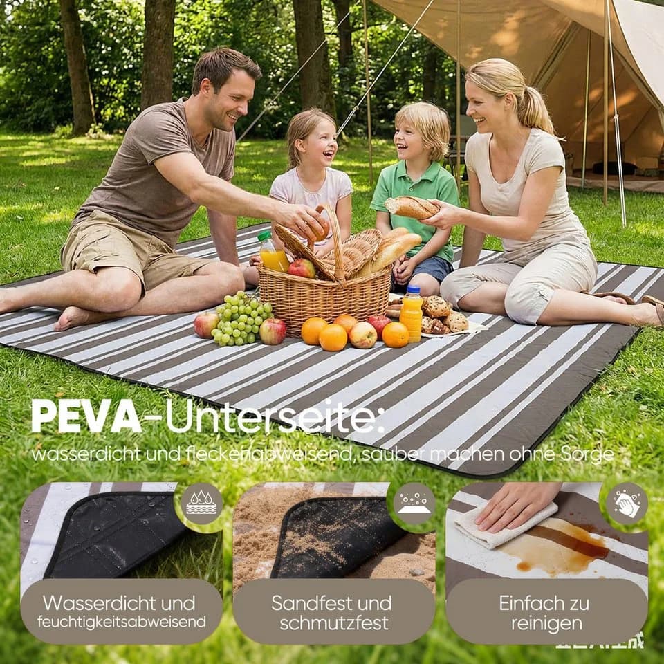 Sekey Picknickdecke Wasserdicht 200x200 cm 3-Schicht - Bild 5