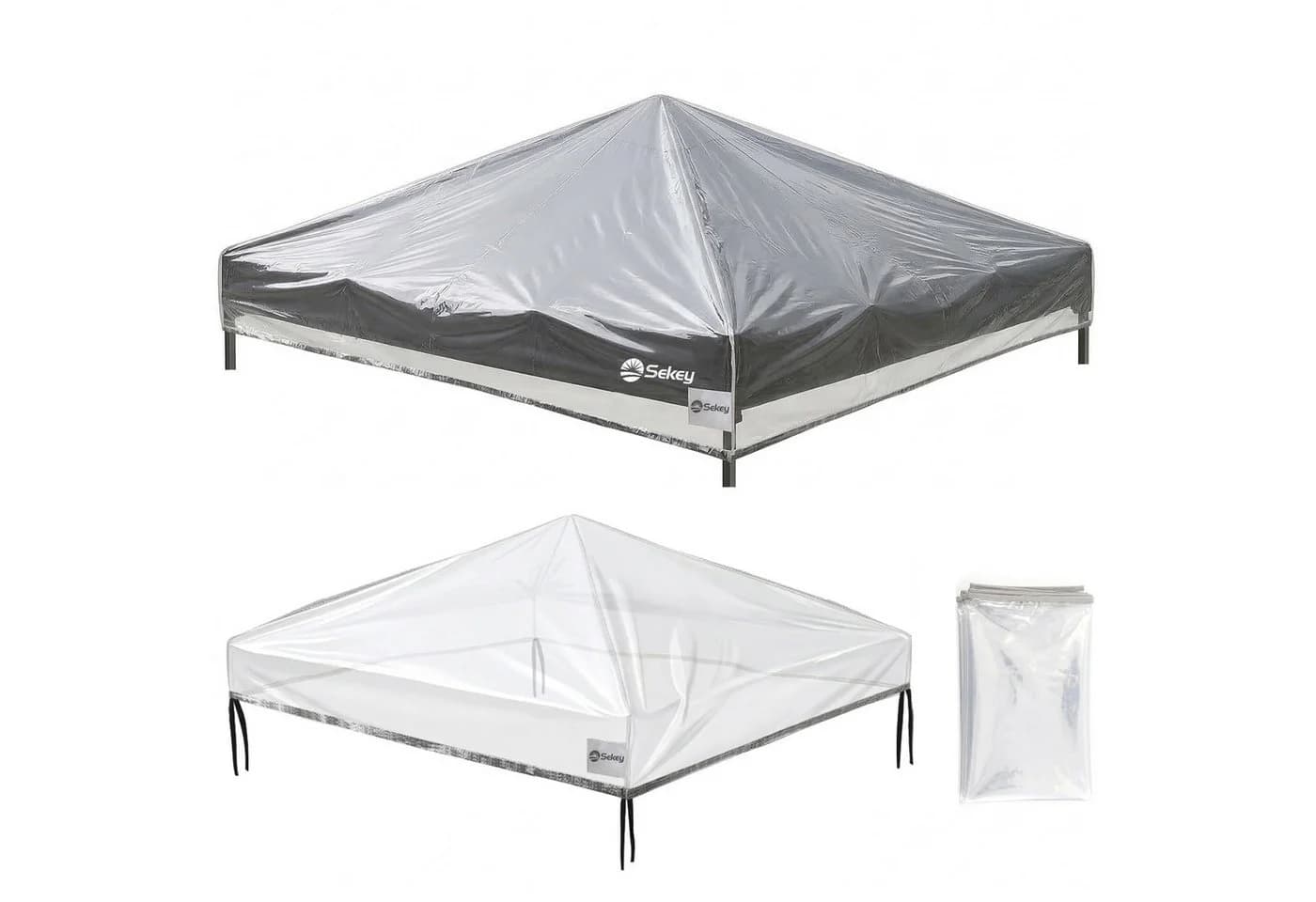 Sekey Pavillon-Schutzhülle 3x3m Transparent EVA - Bild 2