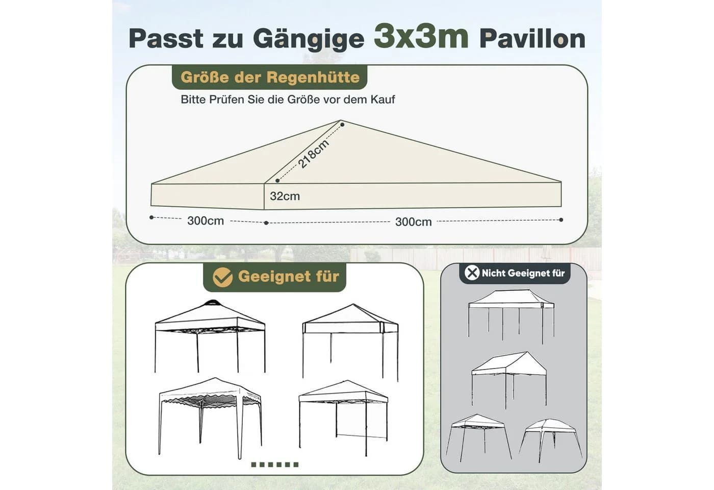 Sekey Pavillon-Schutzhülle 3x3m Transparent EVA - Bild 5