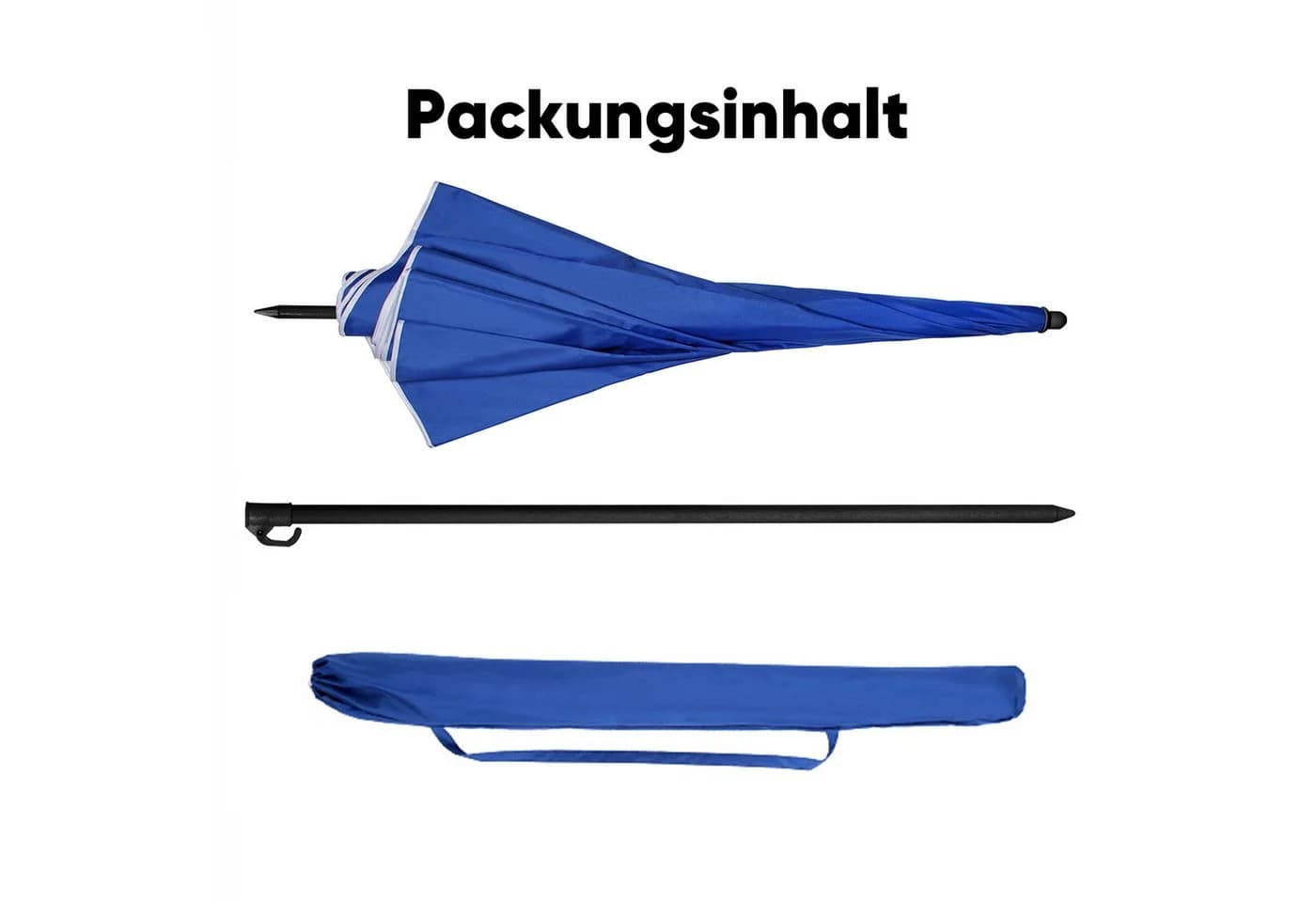 Sekey Sonnenschirm Ø 180 cm Blau mit verstellbarer Höhe und Neigung - Bild 3