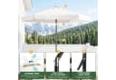 Sekey Sonnenschirm 200 cm Rund Beige Knickbar mit Kurbel Bild 1