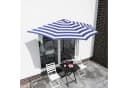 Sekey Balkonschirm 270 cm Halbrund Sonnenschirm mit Kurbel UV50+ Blau-Weiß Bild 1