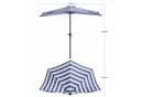 Sekey Balkonschirm 270 cm Halbrund Sonnenschirm mit Kurbel UV50+ Blau-Weiß Bild 5