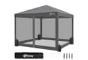 Sekey Faltpavillon 3x3m Grau mit Moskitonetz & Sandsäcken Bild 2