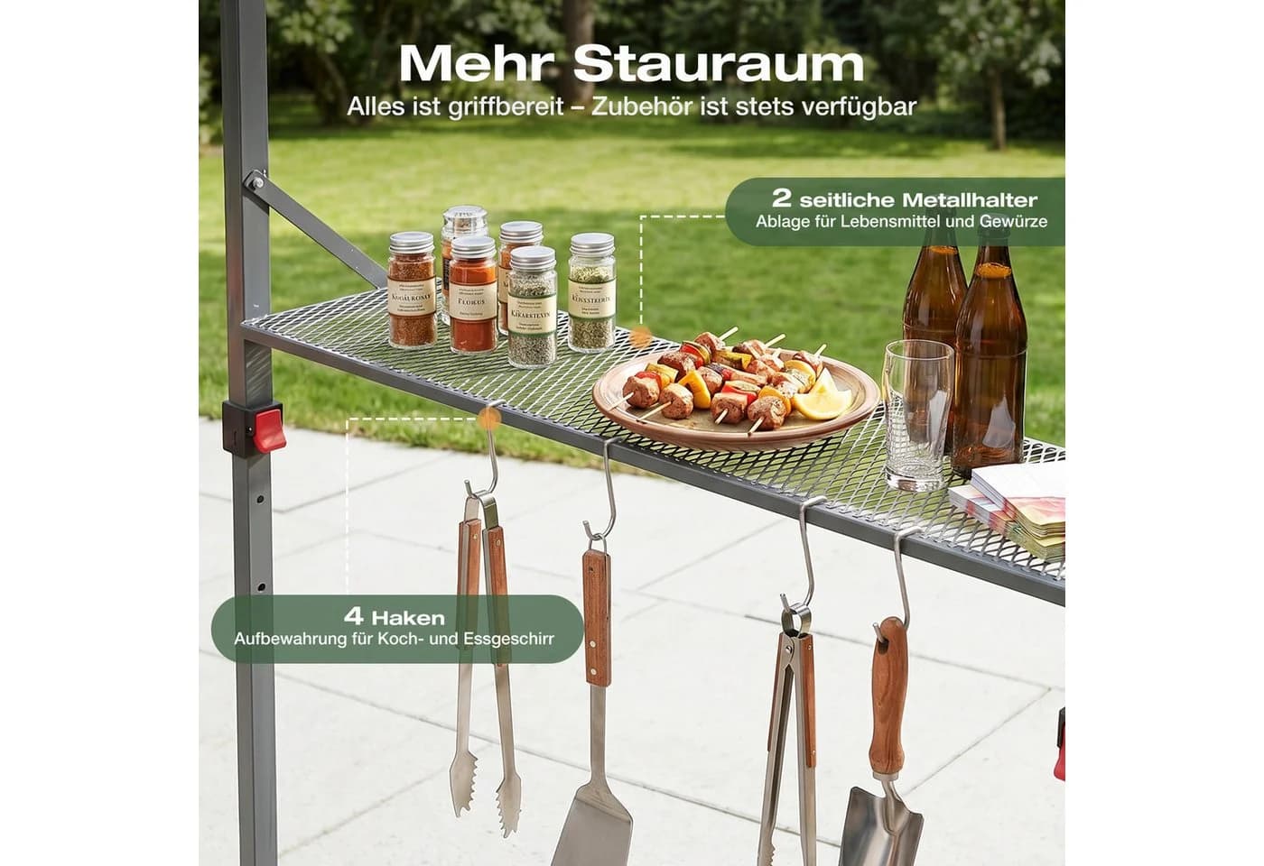 Sekey Grillpavillon Faltbar 250x150cm Taupe Wasserdicht - Bild 5