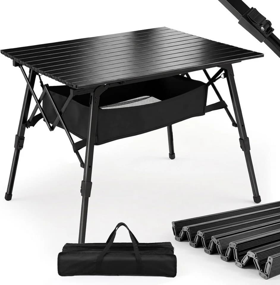 Sekey Aluminium Campingtisch Faltbar Höhenverstellbar Schwarz - Bild 2