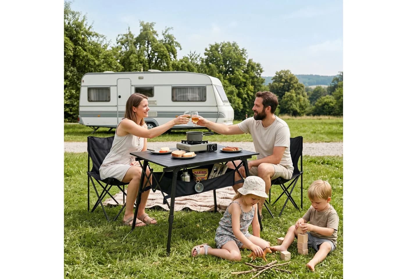 Sekey Aluminium Campingtisch Faltbar Höhenverstellbar Schwarz - Bild 3