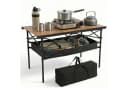 Sekey Faltbarer Campingtisch Aluminium Holzoptik Wetterfest Bild 1