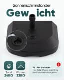 Sekey Halbrunder Sonnenschirmständer Schwarz Kunststoff 38mm Bild 3