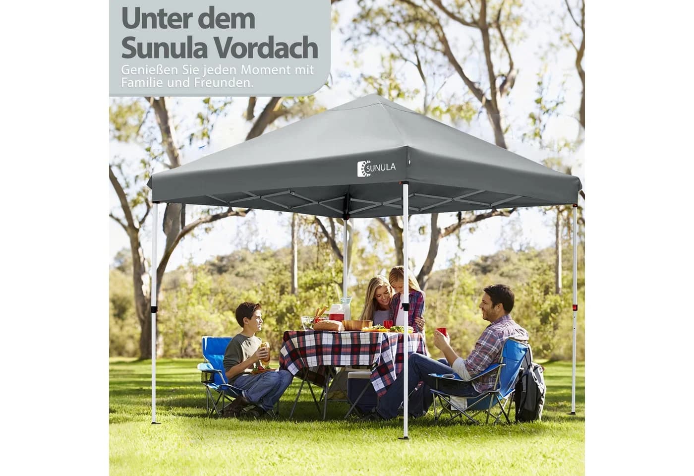 SUNULA Faltpavillon 3x3m wasserdicht, Partyzelt stabil, UV-Schutz 50+ - Bild 5