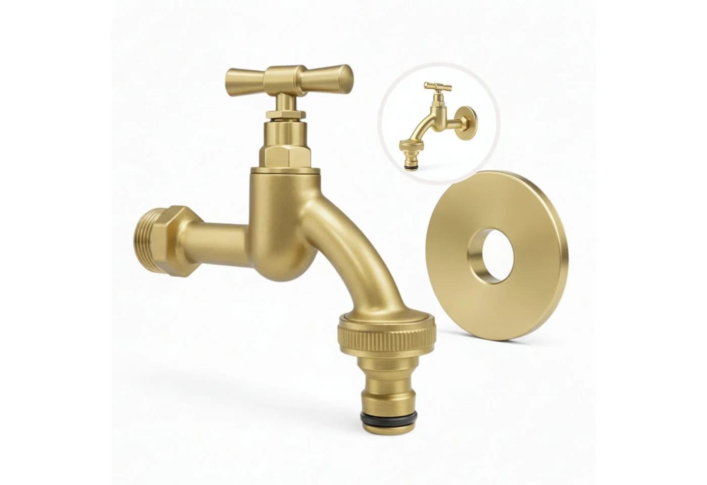 LIVLIG Außenwasserhahn Garten Frostsicher Goldene Akzente - Bild 2