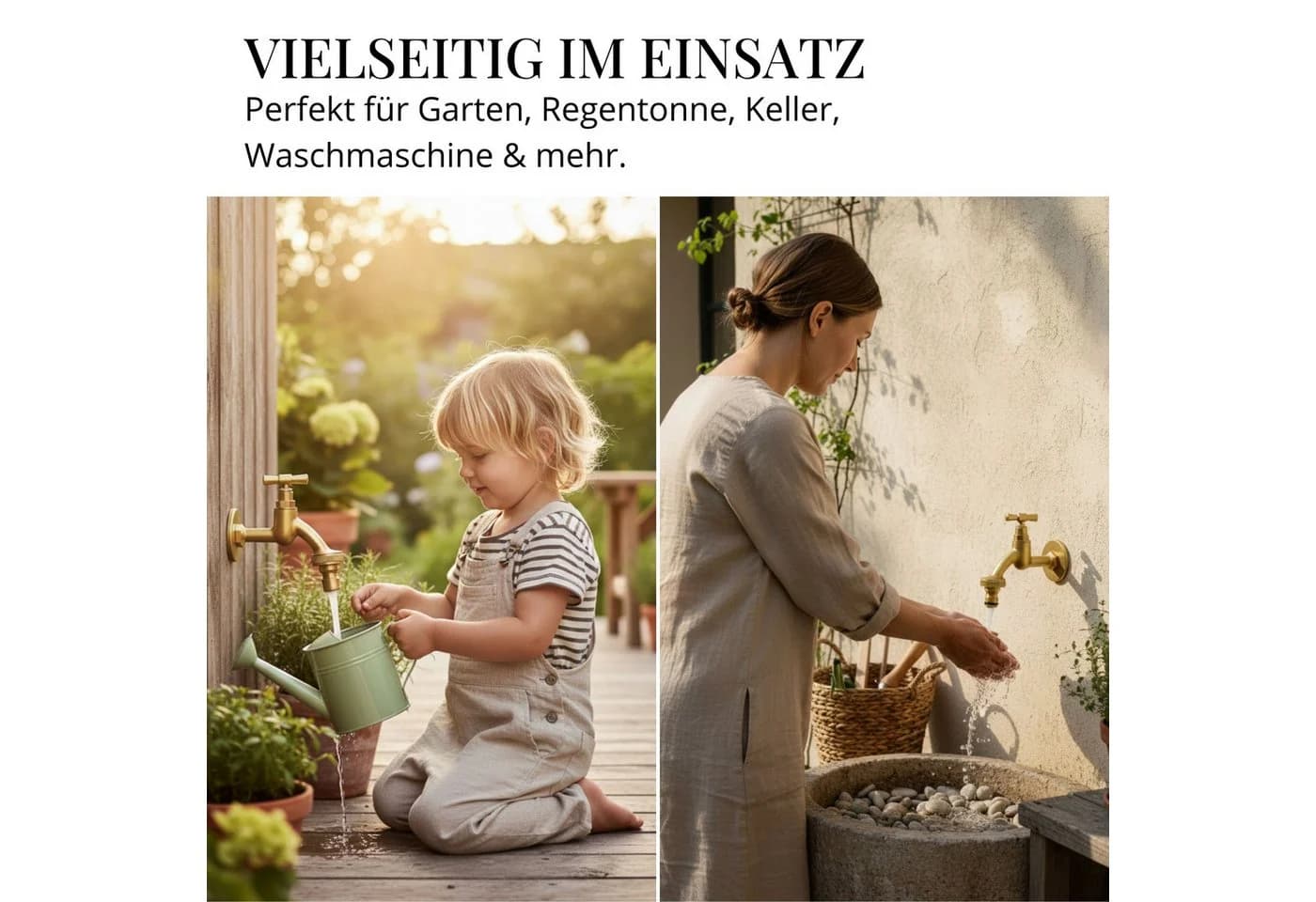 LIVLIG Außenwasserhahn Garten Frostsicher Goldene Akzente - Bild 3