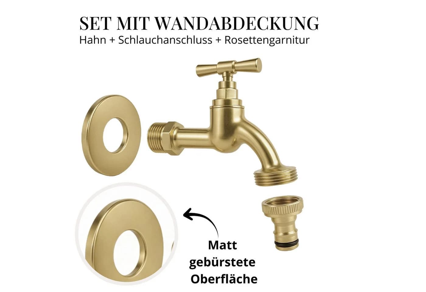 LIVLIG Außenwasserhahn Garten Frostsicher Goldene Akzente - Bild 4