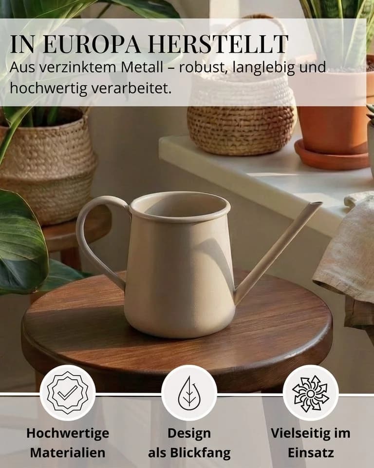 LIVLIG Gießkanne 1 Liter, Gießkanne klein, Gießkanne für Zimmerpflanzen