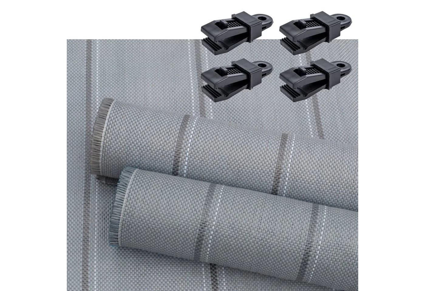 Arisol Vorzeltteppich 250x600cm 100% PP grau inkl Clips - Bild 2