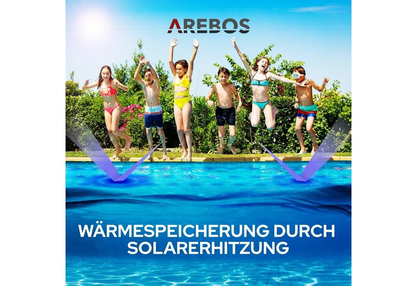 AREBOS Solarabdeckplane Blau 3,05m Pool Heizung - Bild 3