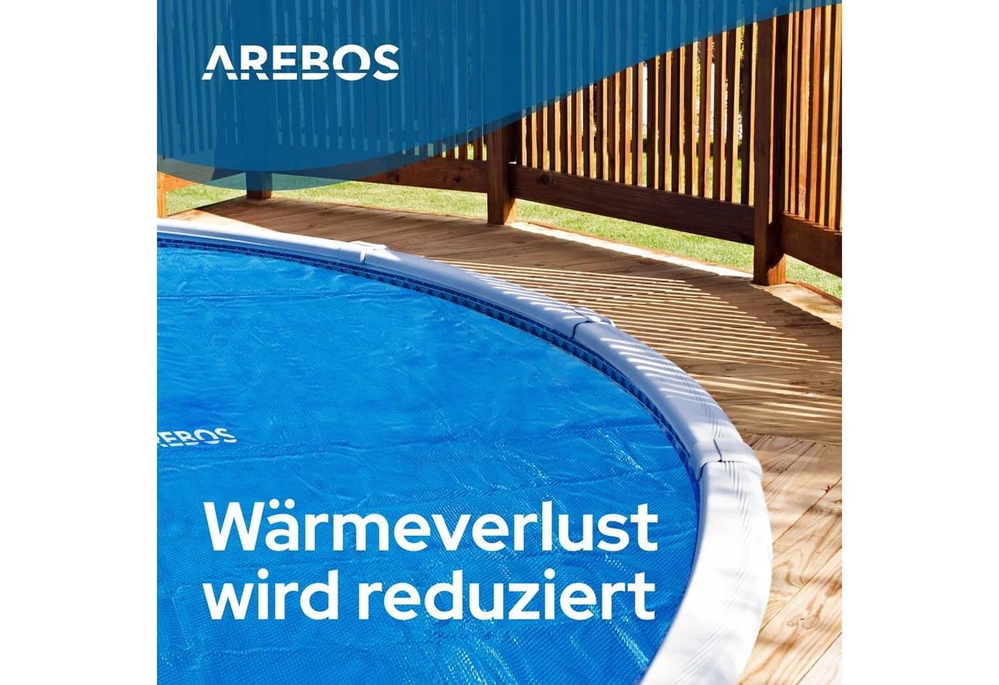 AREBOS Solarabdeckplane Blau 3,05m Pool Heizung - Bild 5