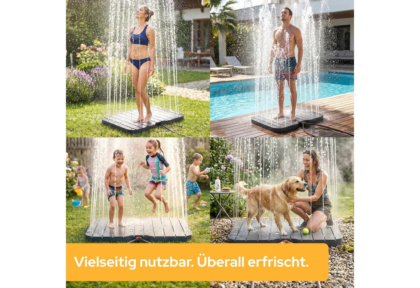 Arebos Gartendusche Outdoor Bodendusche mit Fußrad Schwarz - Bild 4