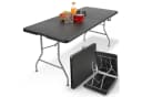 Arebos Klapptisch Schwarz Rattan-Optik Klappbar 150 kg Tragkraft Bild 2