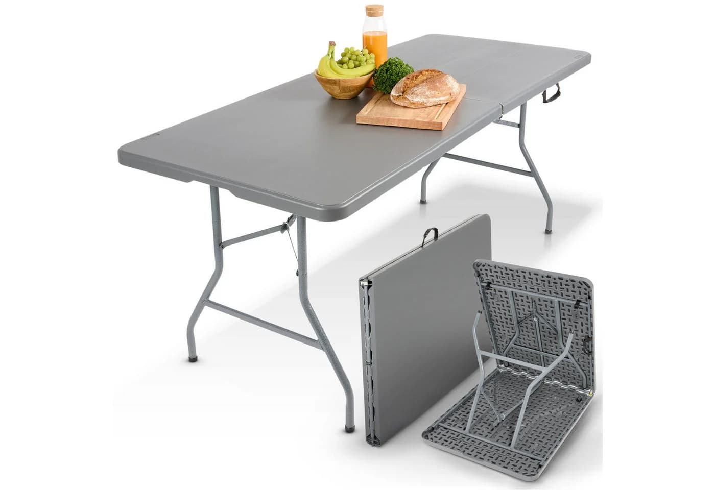 Arebos Klapptisch Anthrazit 182 cm Klappbar für Garten Camping - Bild 2