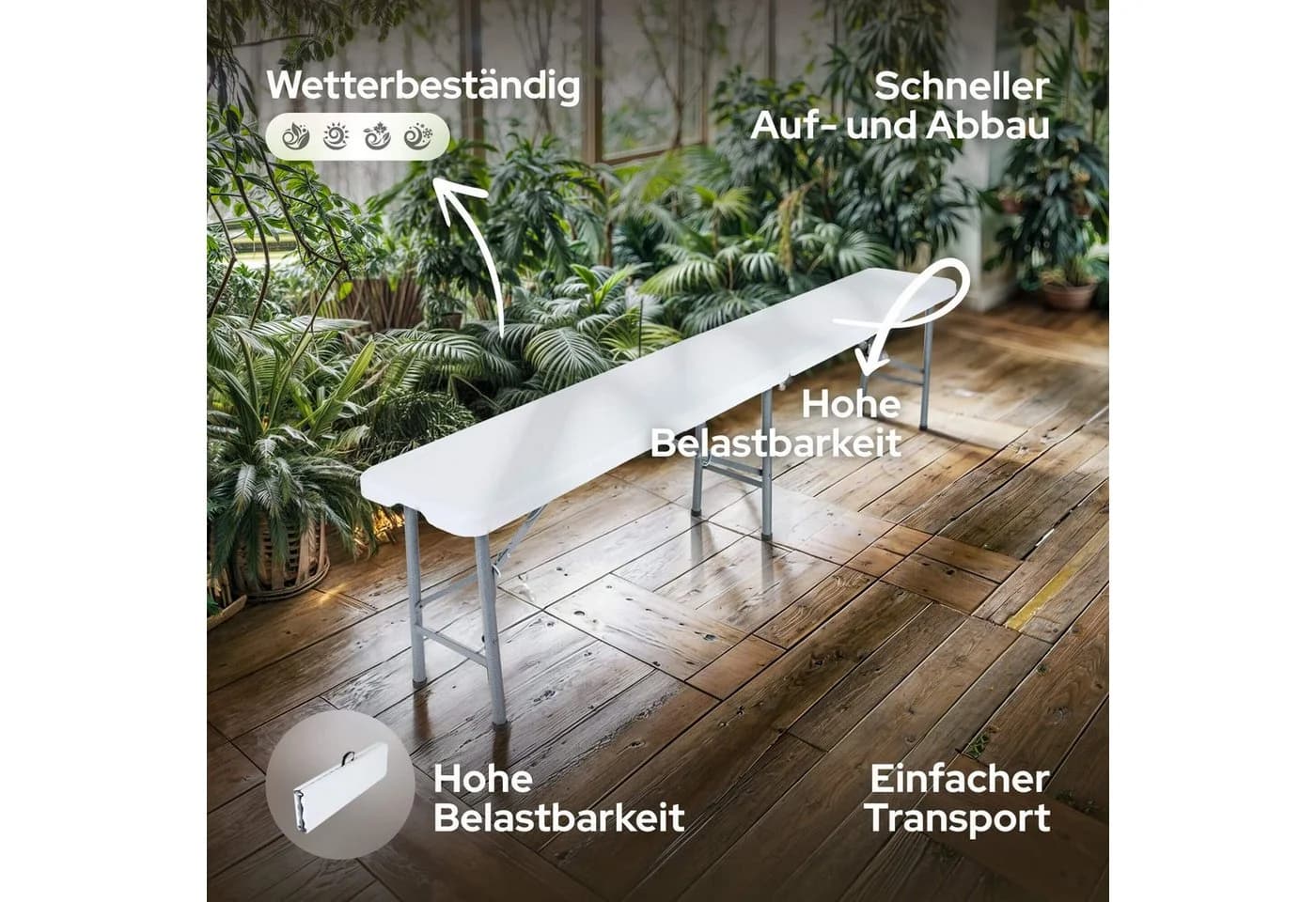 Arebos Bierzeltgarnitur 2x Bierbank Klappbar - Bild 3