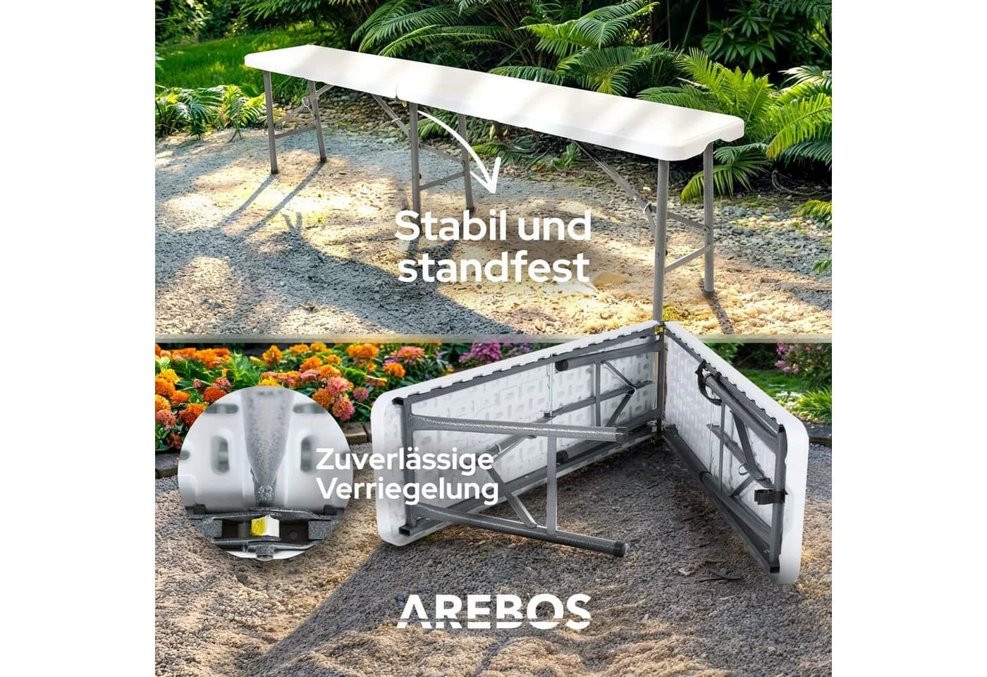 Arebos Bierzeltgarnitur 2x Bierbank Klappbar - Bild 4