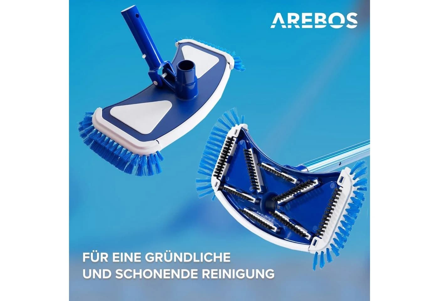 AREBOS Pool-Bodenreinigungsset mit Teleskopstange und 11m Schlauch - Bild 5