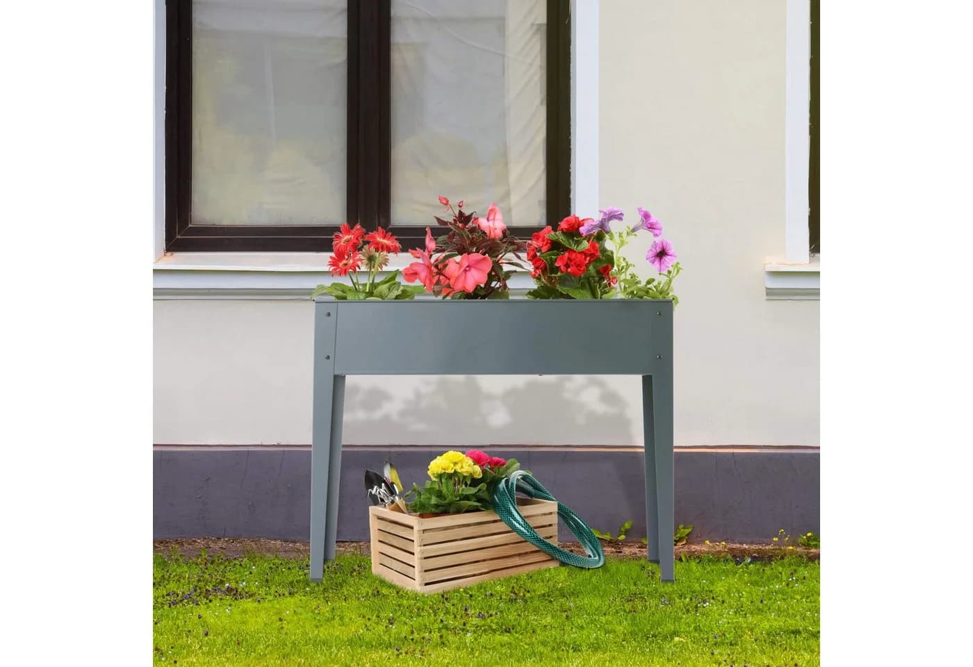 Arebos Hochbeet Metall 45 L Wetterfest für Kräuter & Gemüse