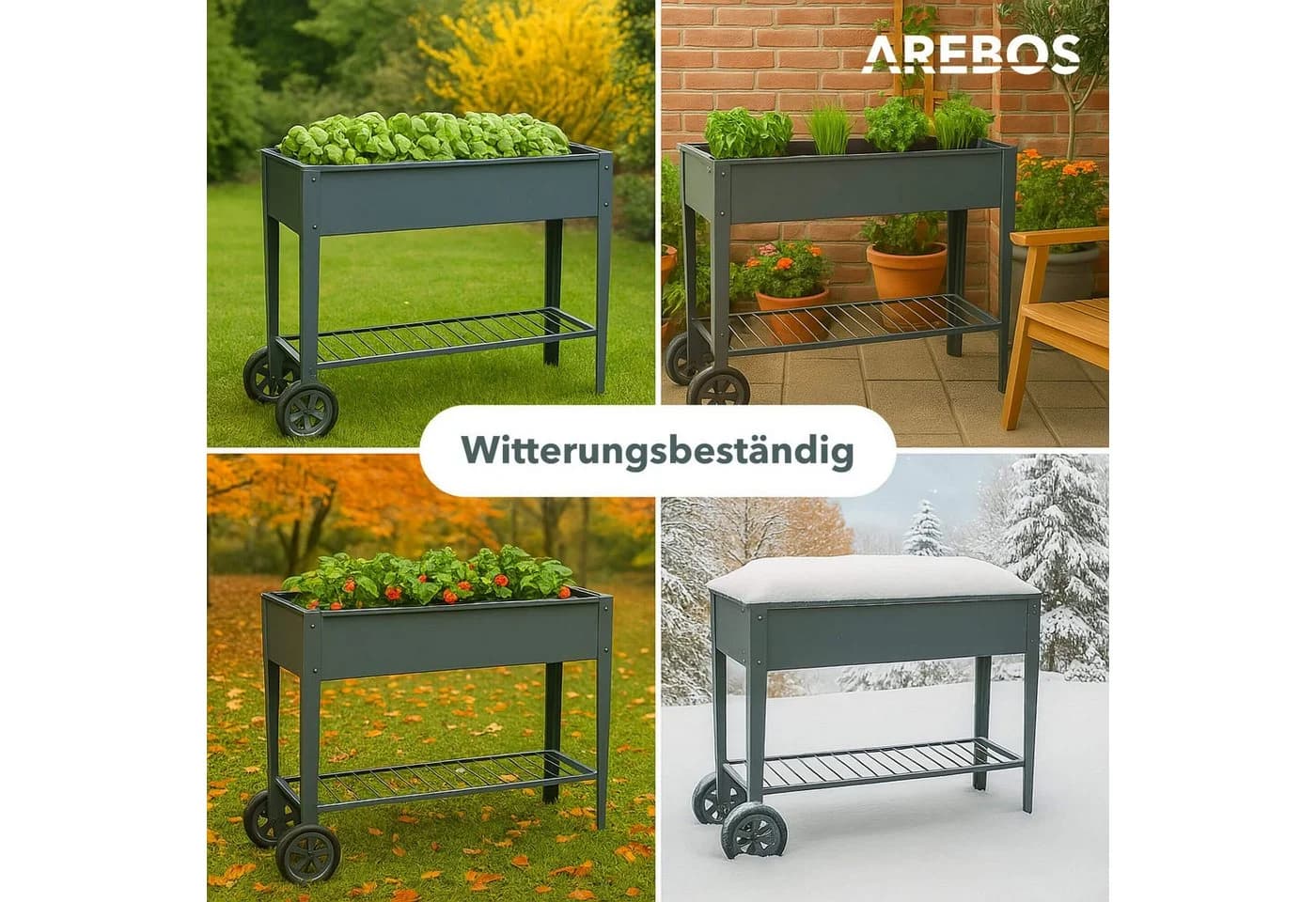 Arebos Hochbeet Metall Gemüsebeet Pflanzkasten Stahl 80 kg Fassungsvermögen 75 L - Bild 5