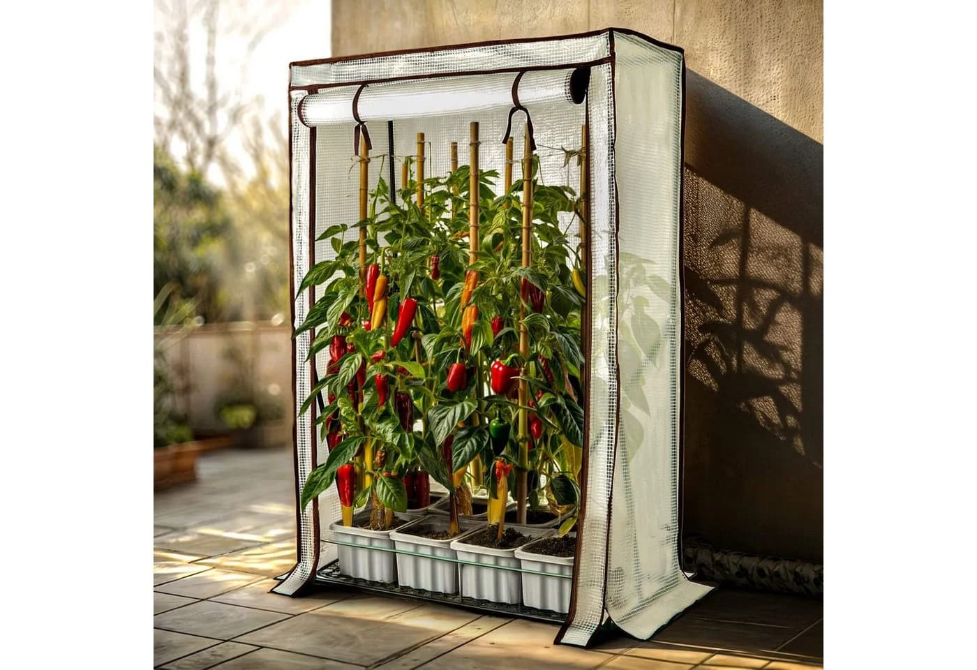 Arebos Tomatengewächshaus mit UV-beständigem PE-Film und Stahlrahmen
