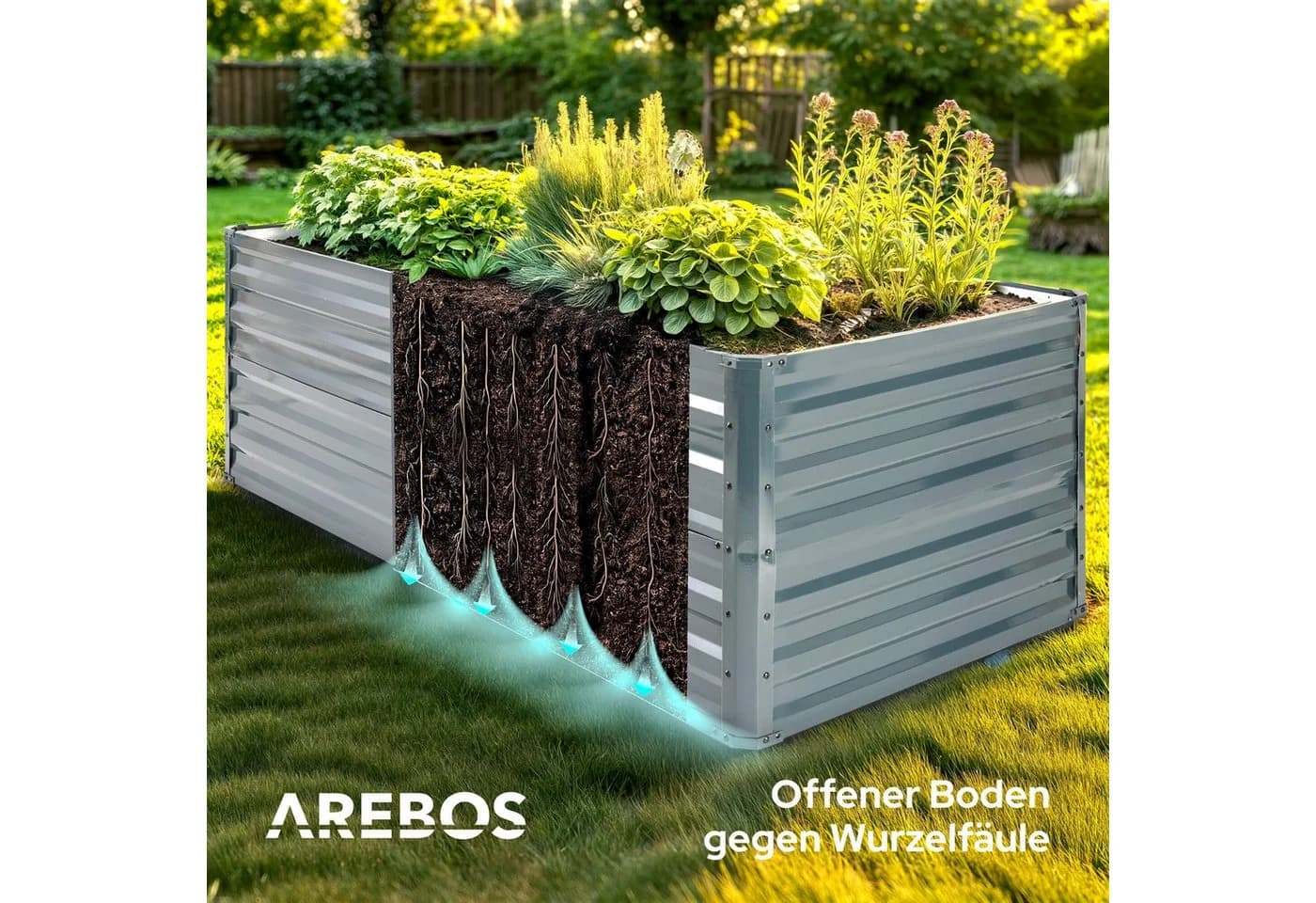 Arebos Hochbeet Gartenbeet Pflanzbeet Gemüsebeet für Garten & Terrasse - Bild 4