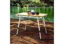 Arebos Campingtisch Faltbar Höhenverstellbar Braun Silber Bild 1
