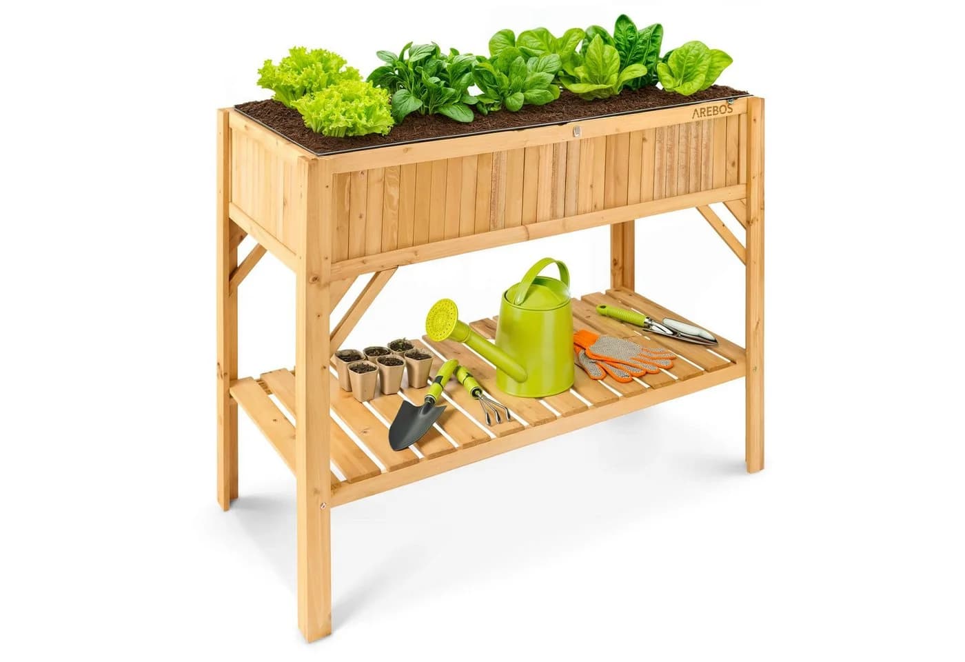Arebos Hochbeet Holz 191,4 Liter für Kräuter, Gemüse & Blumen - Bild 2
