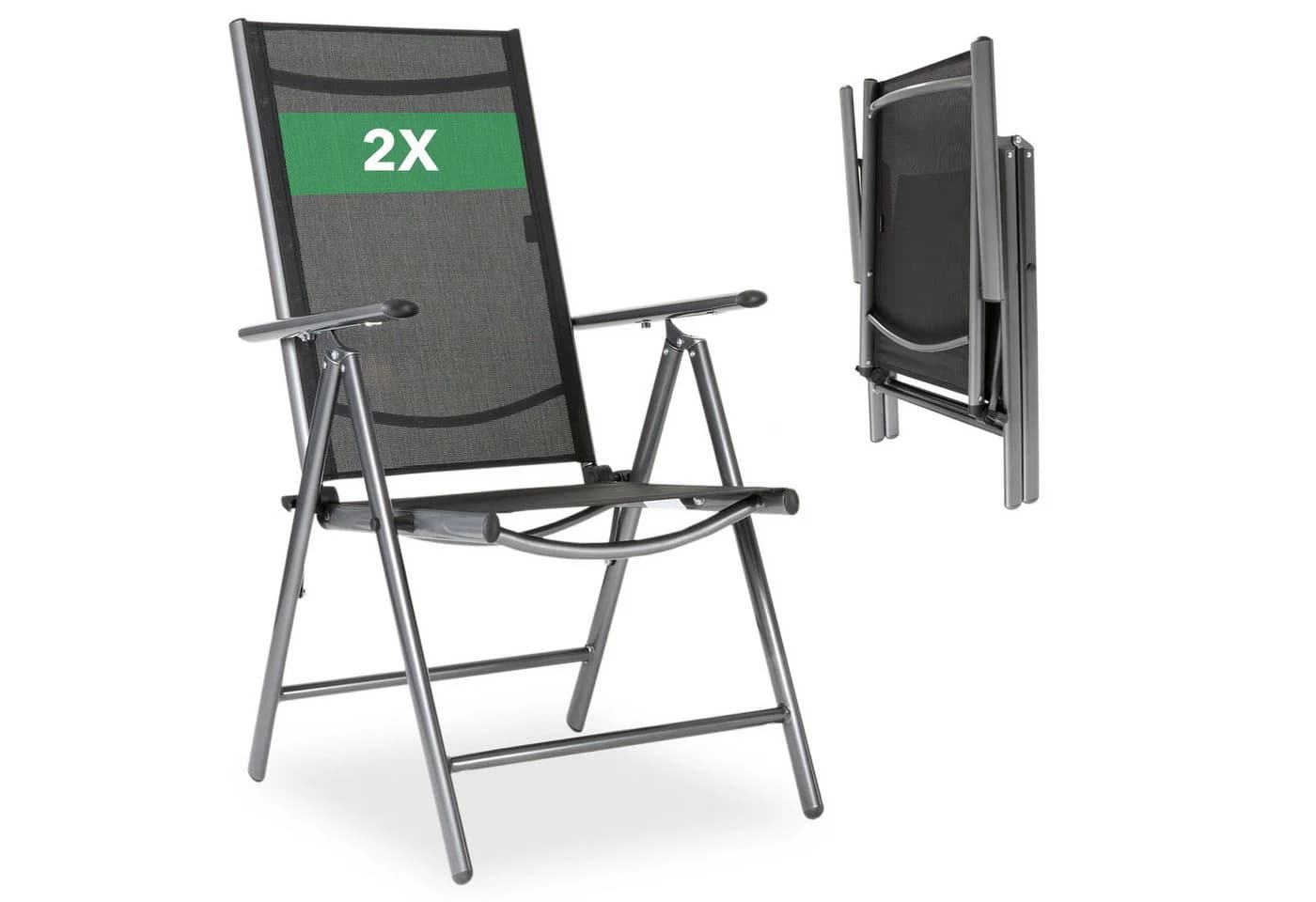 Arebos Klappstuhl Gartenstuhl 2er Set Alu verstellbar - Bild 2