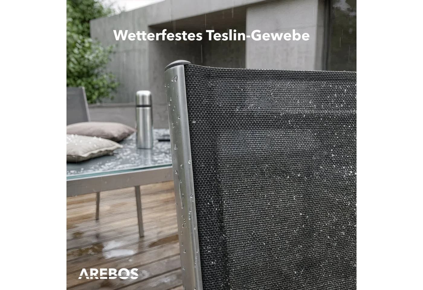 Arebos Klappstuhl Gartenstuhl 4er Set - Dunkelgrau - Bild 5