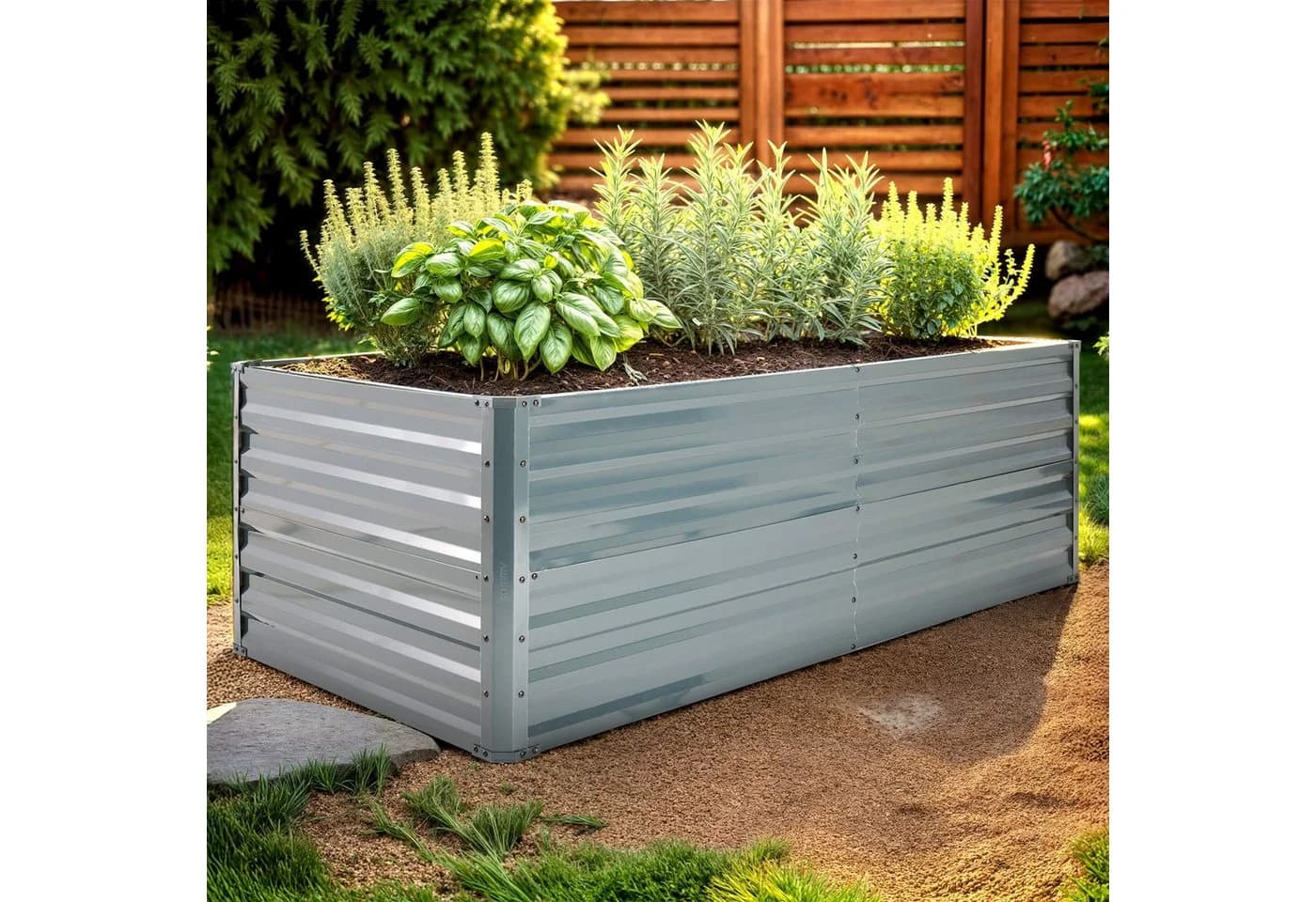 AREBOS Hochbeet 180x90x59 cm Galvanisierter Stahl Anthrazit