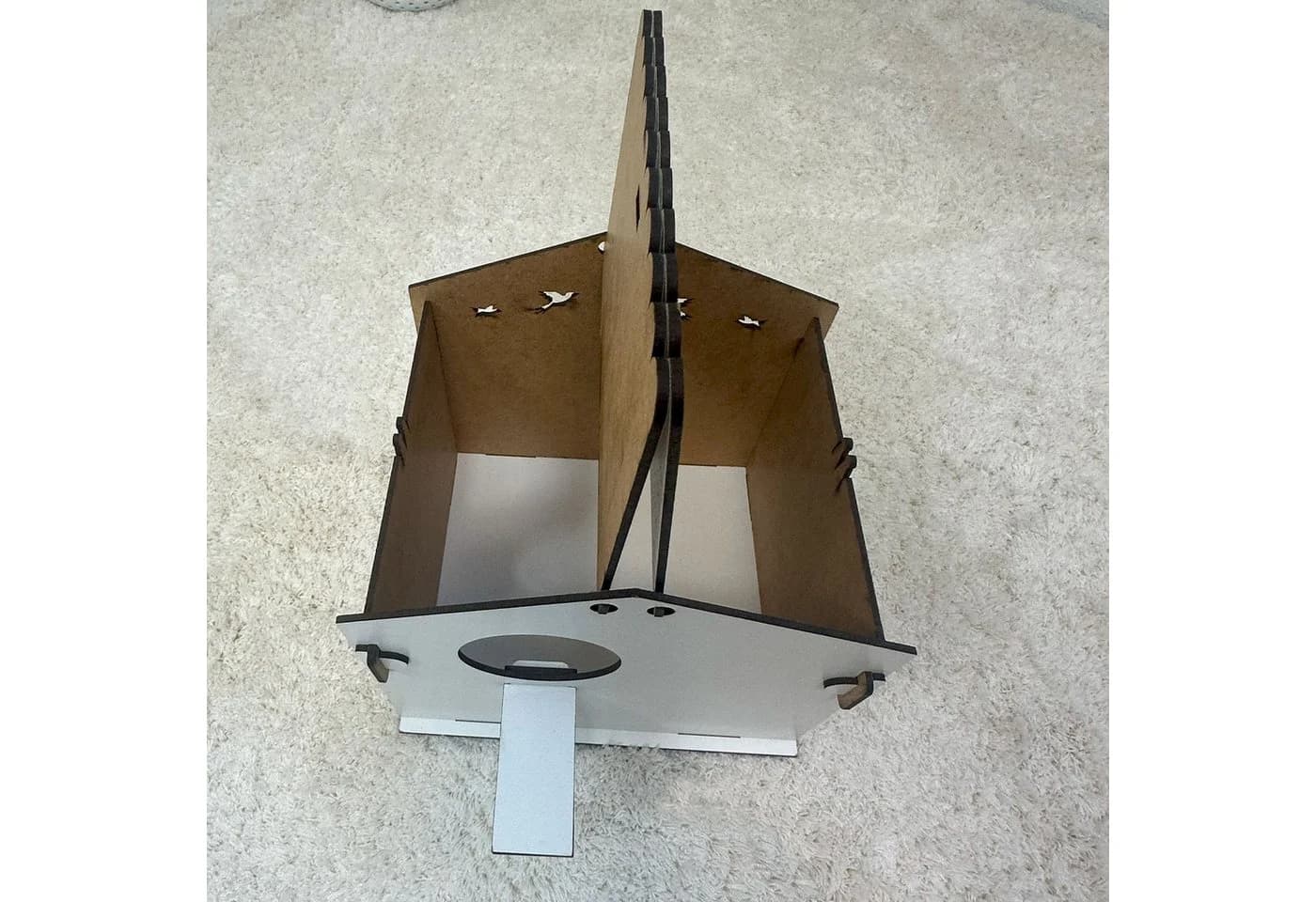 Jungengel Vogelhaus Nistkasten Stecksystem Holz Weiß - Bild 4