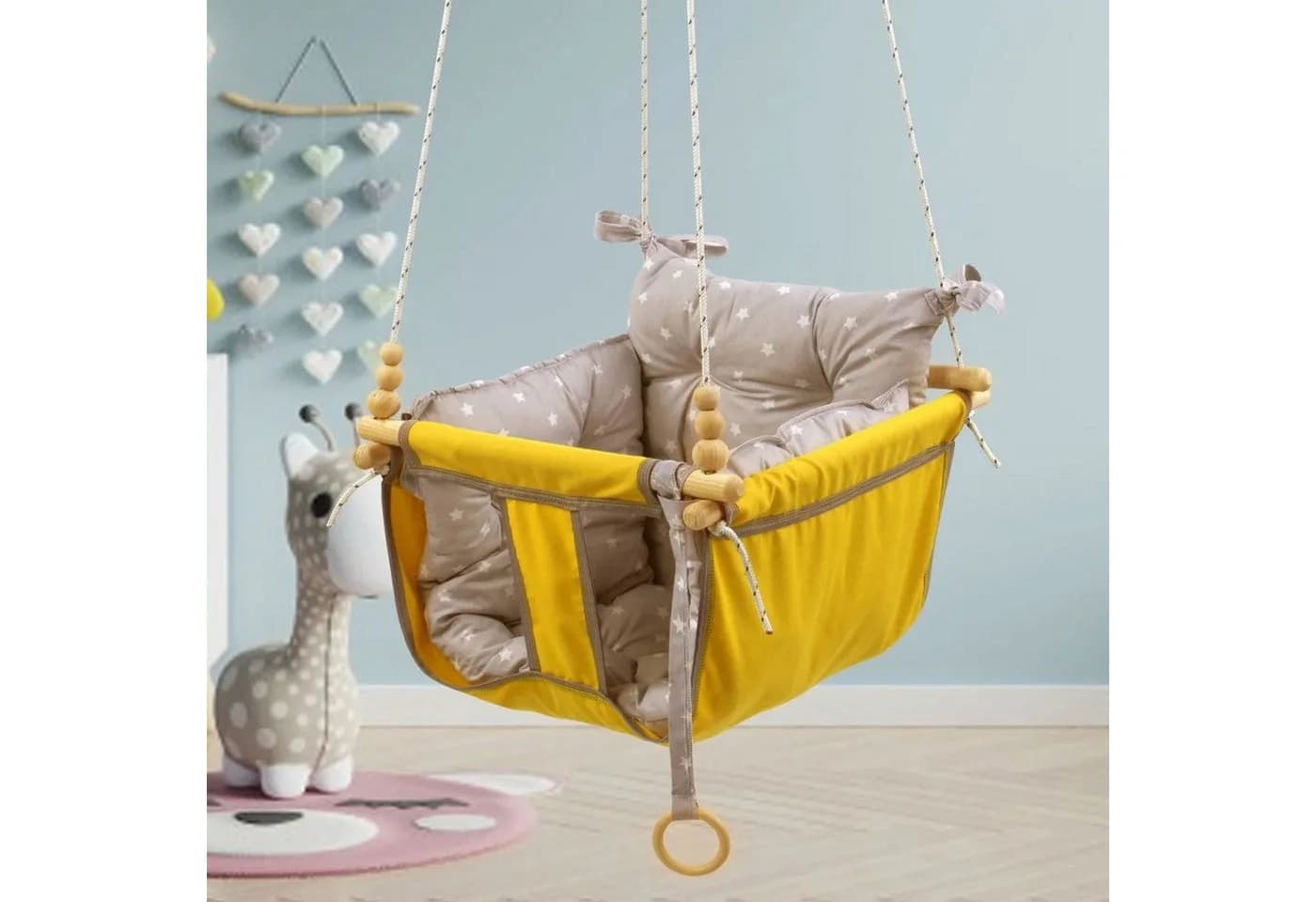 Jungengel Babyschaukelsitz Indoor Hängeschaukel 60kg Traglast - Bild 3