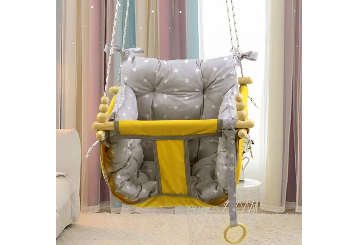 Jungengel Babyschaukelsitz Indoor Hängeschaukel 60kg Traglast - Bild 4