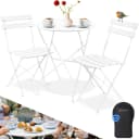 KESSER Bistroset 3-teilig mit klappbaren Stühlen Schwarz Metall Bild 1