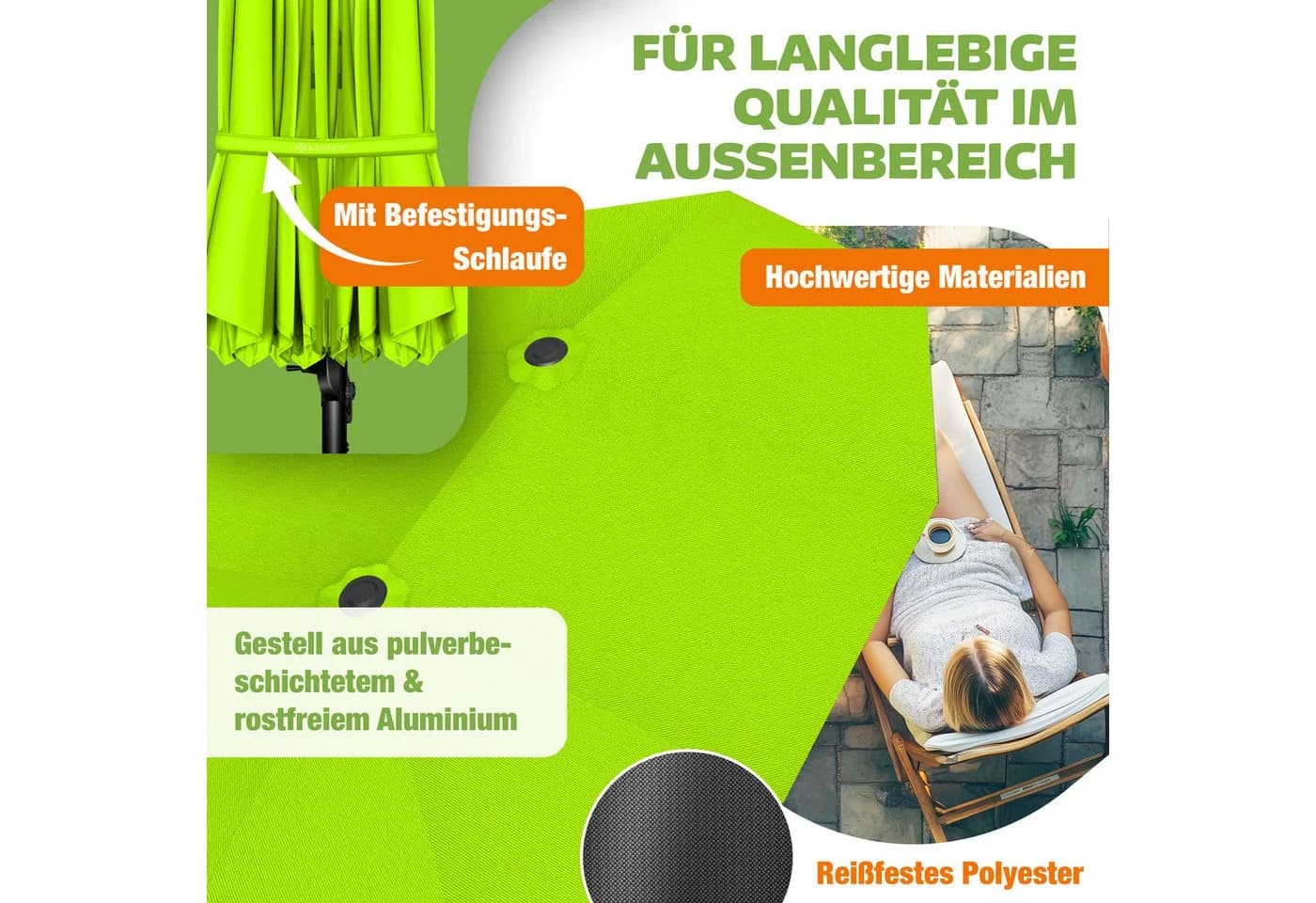 KESSER® Doppelsonnenschirm 4,6m x 2,7m Ampelschirm - Bild 4