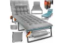 KESSER Campingliege Klappbar Grau/Blau mit Kissen Bild 2