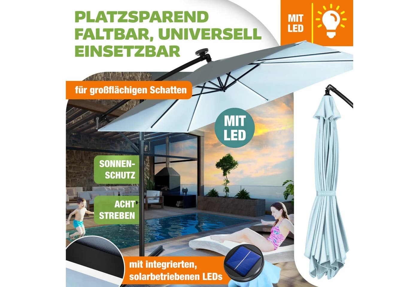 KESSER® Ampelschirm Holly Sonnenschirm Rechteckig - Bild 5