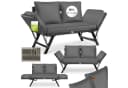KESSER Gartenbank Polyrattan Luna Schwarz mit Liegefunktion Bild 2
