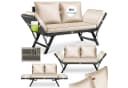 KESSER Gartenbank Polyrattan Luna Beige Multifunktional mit Liegefunktion Bild 2