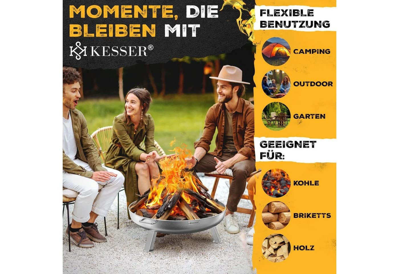 KESSER Feuerschale mit Wasserablauf und Feuerhaken - Bild 4
