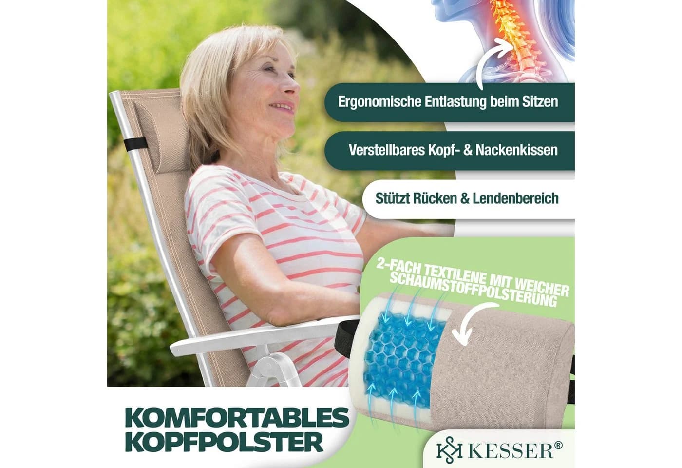 KESSER Gartenstuhl 4 St. Hochlehner Aluminium Klappstuhl - Bild 4