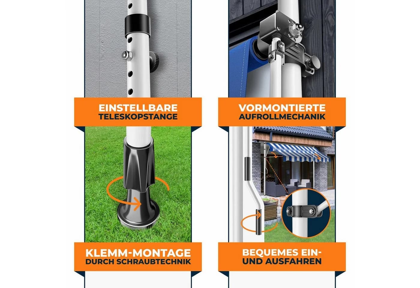 KESSER Klemmmarkise mit LED & Handkurbel - Bild 3